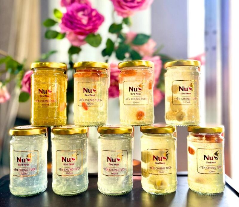 Sản phẩm yến chưng tươi đa dạng hương vị bổ dưỡng tại Nunest